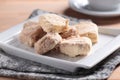 Turkish delight Pismaniye closeup Royalty Free Stock Photo