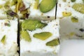 Turkish delight with pistachio nuts Royalty Free Stock Photo