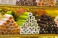 Turkish delight rahat lokum at the market Royalty Free Stock Photo