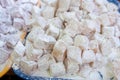 Turkish delight or rahat lokum sold on farmers market