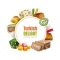 Turkish Delight Realistic Frame Royalty Free Stock Photo