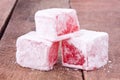 Turkish delight with rose flavour Royalty Free Stock Photo