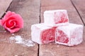 Turkish delight with rose flavour Royalty Free Stock Photo