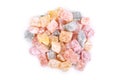 Turkish delight sweets isolated on the white background.