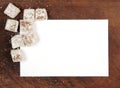 Turkish Delight (lukum) frame border background. Top view. Royalty Free Stock Photo