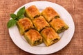 Turkish delights - baklava traditional sweets with sugar and coffee beans Royalty Free Stock Photo