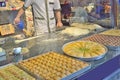 Turkish dessert baklava in the cookery