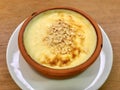 Turkish Dessert Rice Pudding Sutlac with Hazelnut Powder Royalty Free Stock Photo