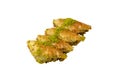 Turkish Dessert Sobiyet Baklava. Turkish pistachio baklava on a white background Royalty Free Stock Photo