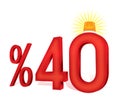 Turkish Discount Scale Percentage 40 illustration