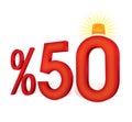 Turkish Discount Scale Percentage 50 illustration