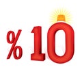 % 10 Turkish Discount Scale Percentage. Ten percent.