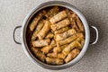 Turkish dolma Lahana Sarmasi / cabbage rolls in a pot. Royalty Free Stock Photo