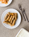 Turkish Dolma Lahana Sarmasi / Cabbage Rolls with yogurt Royalty Free Stock Photo