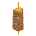 Turkish doner icon, isometric style