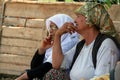 Turkish elderly women selling vegetables at the city market