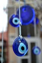 Turkish eye-shaped blue amulet for protection