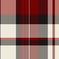 Turkish fabric textile plaid, sewing seamless pattern vector. Chinese new year tartan texture background check in red and grey Royalty Free Stock Photo