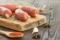 Turkish fermented sausage, dry spicy raw sausage