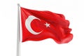 Turkish Flag On A Blank Canvas