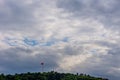 The turkish flag flagging above the trees Royalty Free Stock Photo