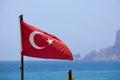 Turkish flag fluttering in the wind Royalty Free Stock Photo