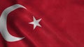 Turkish flag fluttering in the wind. 3d illustration Royalty Free Stock Photo