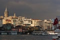 Turkish flag and Galata Tower Royalty Free Stock Photo