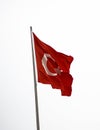 Turkish flag, original turkey flag on white background, turkish flag