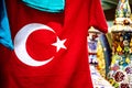 Turkish flag on a red t-shirt in a shop