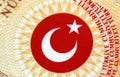 Turkish Flag Sign on old Turkish identitiy Card Royalty Free Stock Photo