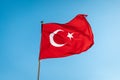 Turkish flag - Turkey Republic national flag waving with the wind in the sky Royalty Free Stock Photo