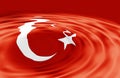 Turkish Flag on Wave