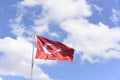 Turkish flag wave on sky Royalty Free Stock Photo