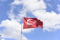 Turkish flag wave on sky Royalty Free Stock Photo