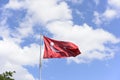 Turkish flag wave on sky Royalty Free Stock Photo