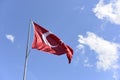 Turkish flag wave on sky Royalty Free Stock Photo