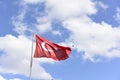 Turkish flag wave on sky Royalty Free Stock Photo