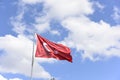 Turkish flag wave on sky Royalty Free Stock Photo
