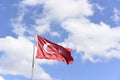 Turkish flag wave on sky Royalty Free Stock Photo