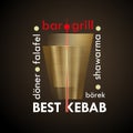 Turkish food. Best kebab. Business logo