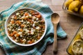 Turkish Food Fresh Peas with Carrot and Potatoes. Royalty Free Stock Photo