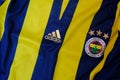 Turkish football club Fenerbahce emblem on football shirt.