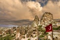 Turkish fortress Uchisar, landscape in Cappadocia, Turkey Royalty Free Stock Photo