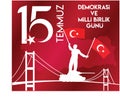 Turkish holiday Demokrasi ve Milli Birlik Gunu 15 Temmuz Translation from Turkish: The Democracy and National Unity Day of Turkey Royalty Free Stock Photo