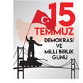 Turkish holiday Demokrasi ve Milli Birlik Gunu 15 Temmuz Translation from Turkish: The Democracy and National Unity Day of Turkey Royalty Free Stock Photo