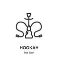 Turkish Hookah Sign Thin Line Icon Emblem Concept. Vector