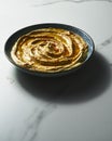 Turkish hummus is a creamy dip made from chickpeas, tahini, olive oil, lemon juice, and garlic. Include yogurt or butter