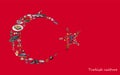 Turkish icon fot Flag to Red Background