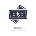 turkish icon on white background. Simple element illustration from Commerce concept
